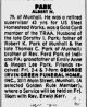 Park Albert Obit Pittsburgh Post Gazette Apr 10 1998 Pg b6 Col 4