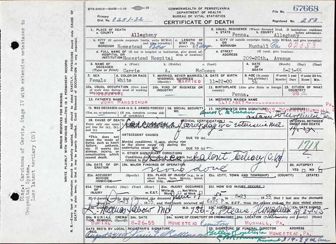 Death cert
